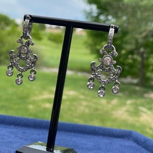 Silver sparkly chandelier earrings